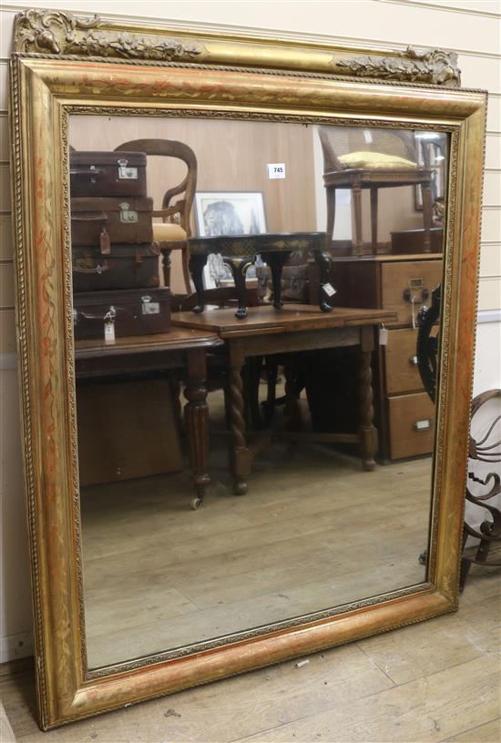 A gilt frame overmantel mirror W.118cm